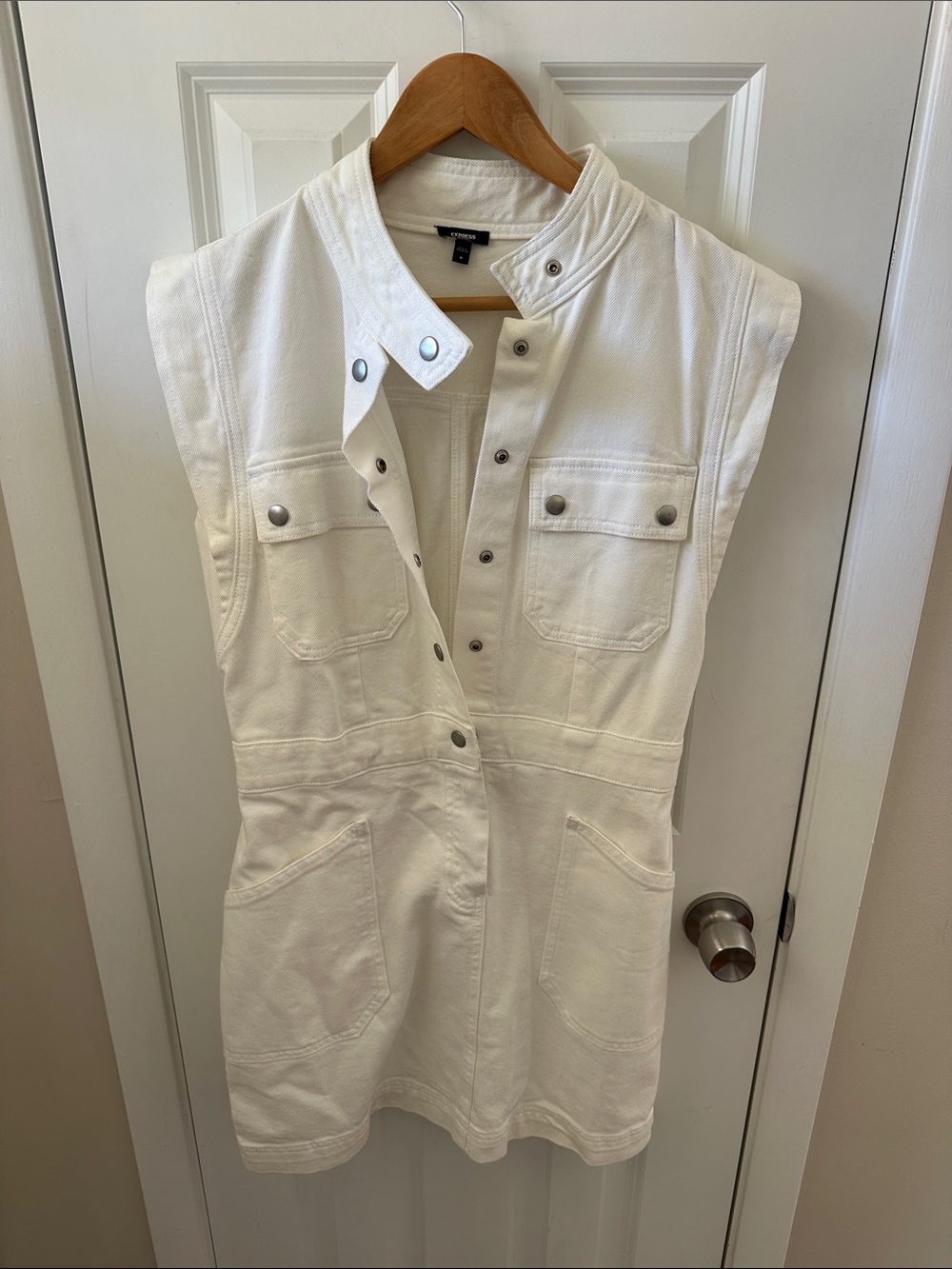 Express White Sleeveless Utility Dress